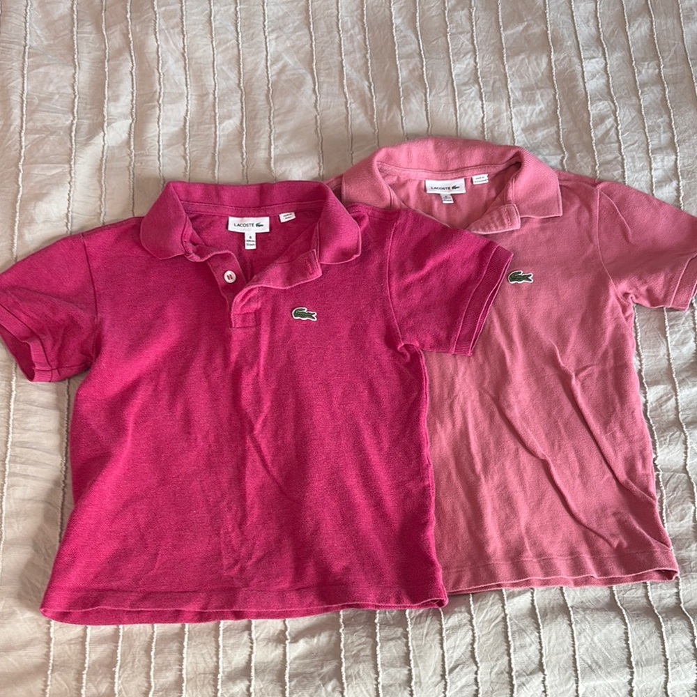 Lacoste Kids Polo Shirt Set - Pink and Red